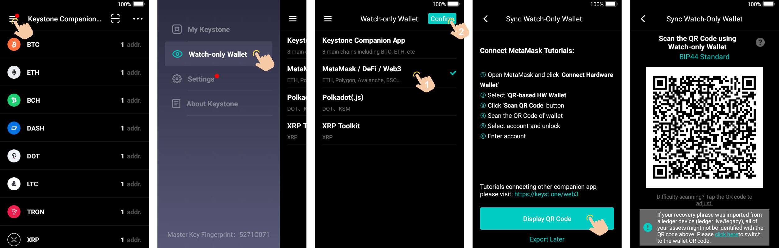 MetaMask-ImportingLedger into Keystone-9