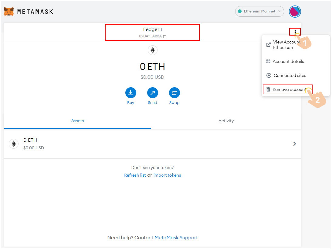 MetaMask-ImportingLedger into Keystone-5