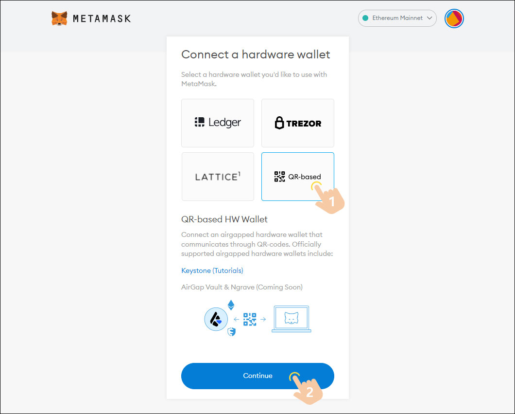 MetaMask-ImportingLedger into Keystone-11